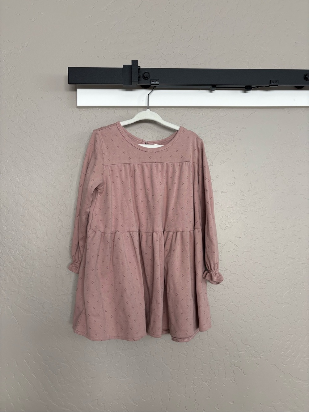 Quincy Mae Dusty Rose Eyelet Tiered Dress